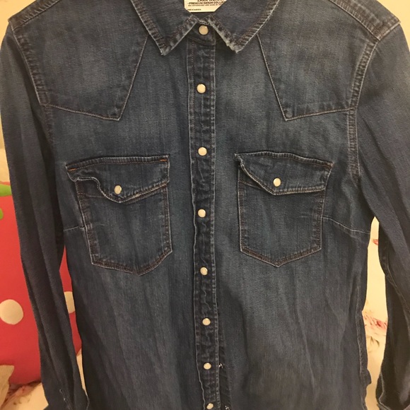 Zara Denim Button Down Shirt - Picture 3 of 5